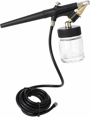 Sand Blaster - Mini kit de compresor de aerógrafo, alimentación de sifón, pistola de pintura con cepillo de aire de acción única, pistola de arena