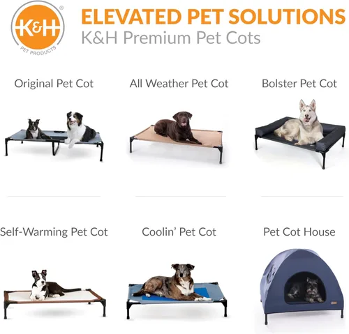 Miniatura 9 de K&H PET PRODUCTS - Cuna elevada para mascotas con centro de malla, varios tamaños Malla Chocolate/Negro