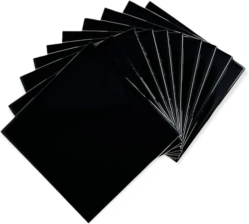 Tenedos - Caja de 10 piezas para azulejos de cerámica brillantes de 4 1/4 pulgadas, para pared de baño y cocina, acabado brillante, aspecto clásico