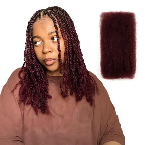 Miniatura 22 de FASHION IDOL Afro Kinkys - Cabello humano a granel para extensiones de rastas, reparación de Loc, trenzado, giro apretado, cabello humano afro