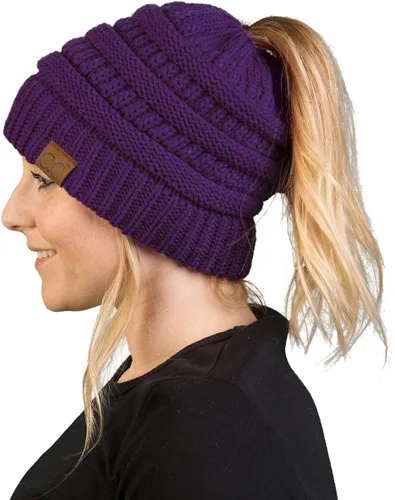 Miniatura 181 de Funky Junque - Gorro para mujer con ranura para cola de caballo