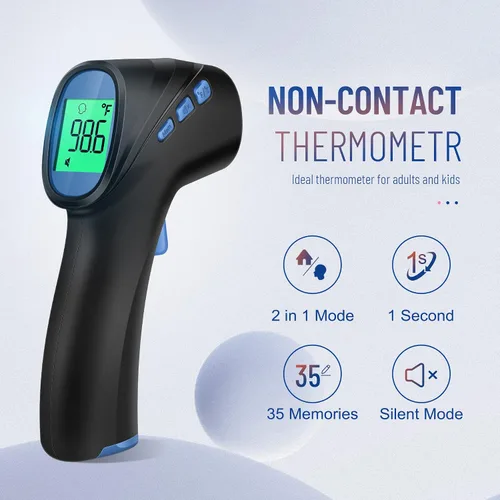 Miniatura 2 de Termómetro de frente para adultos y niños, termómetro infrarrojo digital con alarma de fiebre, resultados rápidos y precisos, fácil de usar