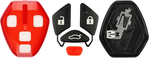 Miniatura 3 de KeylessOption Funda para llave de coche, sin cortar, sin cortar, con botón de concha, reparación de cubierta exterior