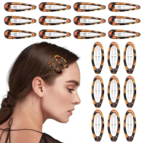 28 pinzas para el pelo ovaladas de 2 pulgadas, pasadores de pelo vintage de tortuga, accesorios de metal epoxi para boda, baile de graduación para