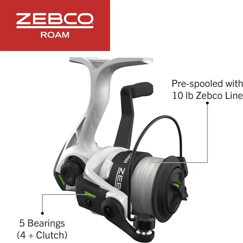 Miniatura 5 de Zebco Roam - Combo de carrete giratorio y caña de pescar, caña de fibra de vidrio de 6 pies, mango Split ComfortGrip, pomo de mango Soft-Touch