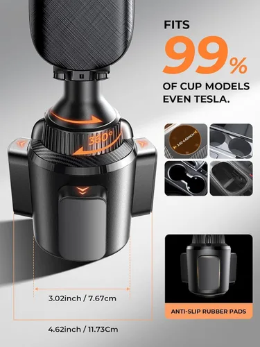 Miniatura 5 de LISEN Soporte para teléfono [sin sacudidas] Soporte de teléfono para automóvil, soporte ajustable de 360° para iPhone, accesorios de automóvil