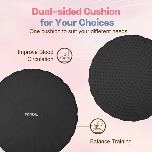 Miniatura 2 de kisnbld Cojín Tambaleante, Asiento Wiggle Extra Grueso para Niños Sensoriales, Disco de Equilibrio Antideslizante con Bomba de Inflado para Fuerza