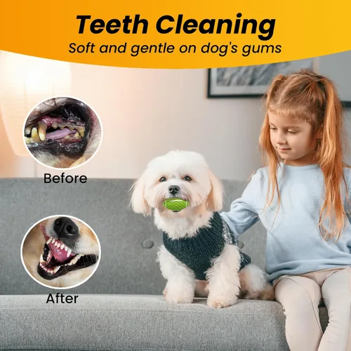 Miniatura 6 de Juguete Chirriante Pequeño para Perros, Pelota de Goma para Perros Masticadores Agresivos, Juguetes Flotantes para Cachorros al Aire Libre, Juguete
