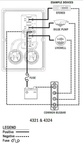 Miniatura 3 de Blue Sea Systems - Panel de interruptor de disyuntor 4321, negro, gris