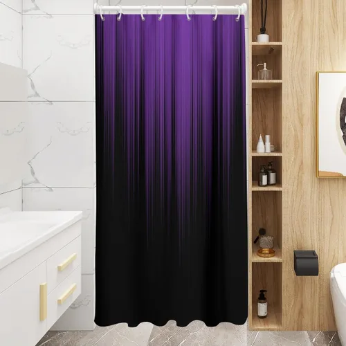 Miniatura 20 de AAtter - Cortina de ducha negra y gris con arte abstracto ombre gótico gótico estético para hombres, extra larga XL grande, de tela para decoración