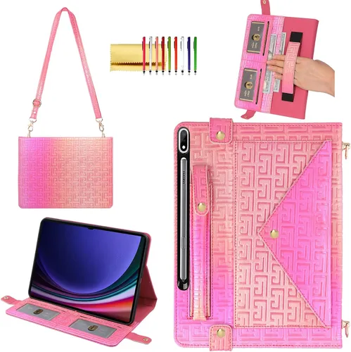 Miniatura 58 de Bolso Funda para Samsung Galaxy Tab S10 FE/S9 FE 10.9"/S9/S8/S7 11", Techcircle Folio con Soporte Cruzado, Billetera con Ranura para Lápiz S Pen