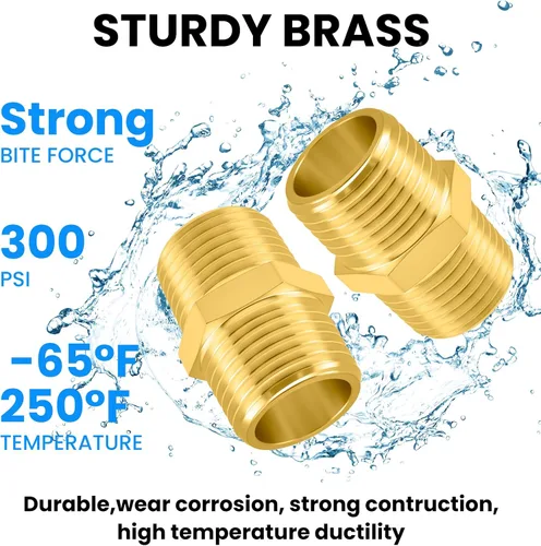 Miniatura 5 de SDTC Tech Paquete de 2 conectores de rosca macho NPT de 1/2 pulgada a rosca macho NPT de 1/2 pulgada, adaptador reductor de rosca macho NPT de 1/2