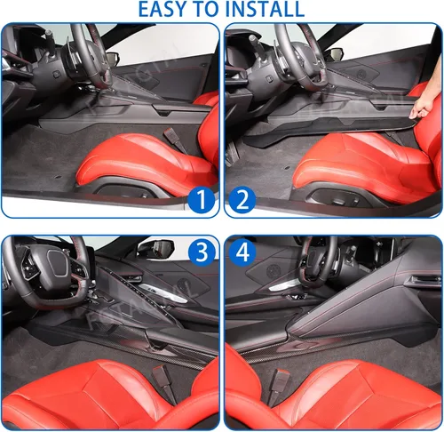 Miniatura 6 de Co-Pilot - Cubierta de panel lateral de caja de reposabrazos compatible con Chevrolet Corvette C8 2020-2026, moldura de panel lateral del conductor