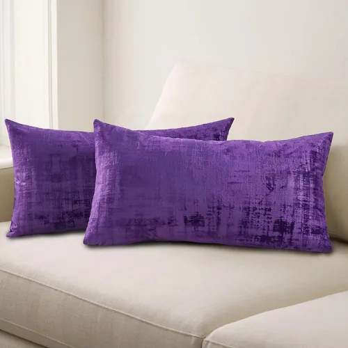 Miniatura 57 de Home Soft Things Juego de 2 fundas de almohada de terciopelo texturizado, 14 x 26 pulgadas, color verde azulado profundo, fundas decorativas