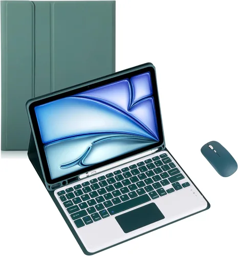 Miniatura 16 de Funda de teclado para tableta Samsung Galaxy Tab A8 X200/X205 de 10.5 pulgadas, cubierta protectora de teclado con soporte multiángulo, borde de Azul