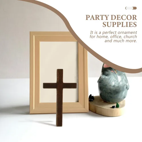 Miniatura 9 de Adornos de cruz de madera, paquete de 6 decoraciones de cruz de madera de 4.72 x 2.75 pulgadas para decoración del hogar, centro de mesa, decoración