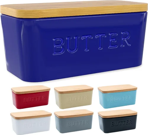 Miniatura 12 de PriorityChef Plato de Mantequilla Extra Grande con Tapa para Encimera, Envase de Mantequilla de Cerámica con Cubierta Hermética, Soporte