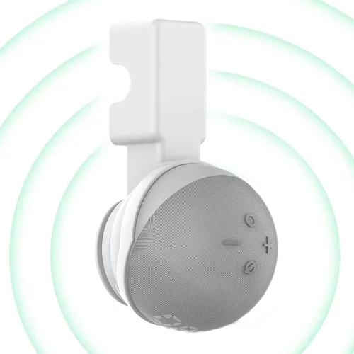 Miniatura 12 de Soporte de montaje en pared para Amazon Echo Dot 1/2/3/4/4/5th, cable de almacenamiento, accesorios para altavoces