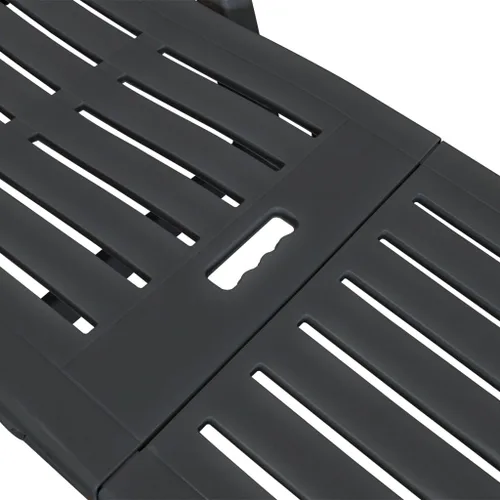 Miniatura 6 de Sillones de patio, tumbonas para exteriores, tumbona con reposapiés de plástico antracita, tumbonas para patio exterior, tumbona