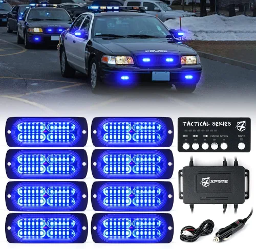 Miniatura 15 de Xprite - Kit de luces estroboscópicas LED ámbar de 24 piezas con panel de control, montaje en superficie, luz de advertencia de emergencia