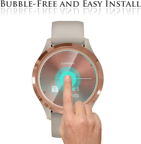 Miniatura 5 de Orzero Paquete de 3 protectores de pantalla para reloj inteligente compatible con Garmin Vivomove 3S (no para Garmin Venue 3S), vidrio templado