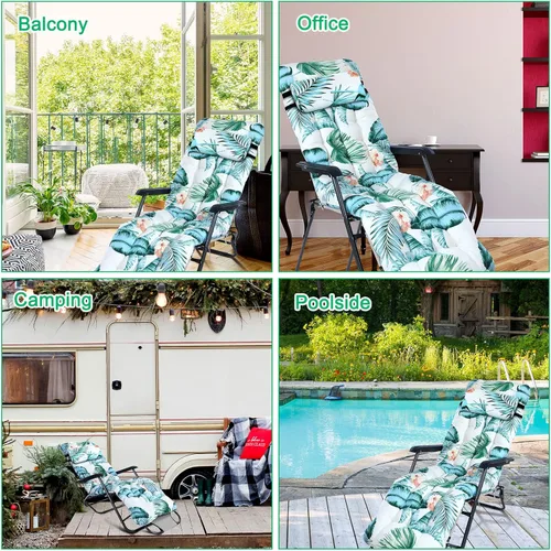 Miniatura 7 de Wesiti Cojín de descanso de 67 x 21 pulgadas, cojín para silla tumbona de patio para interiores y exteriores, tapete mecedora de repuesto