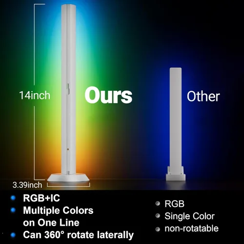 Miniatura 8 de Barra de luz RGB, barras de luz de juego con múltiples opciones de colocación, luces de juego LED inteligentes con sincronización de música y modos