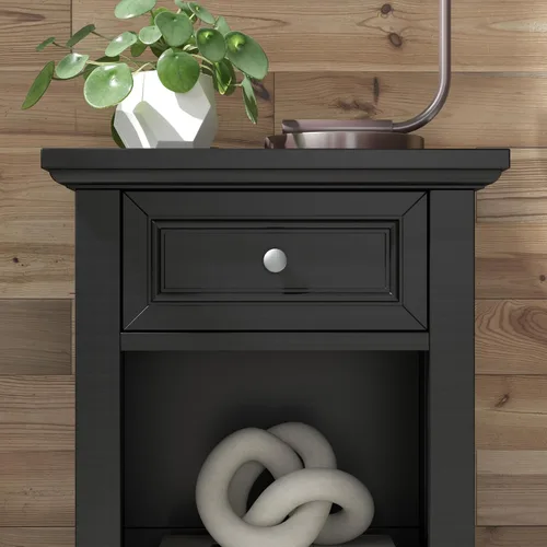 Miniatura 3 de Homestyles Mesita de noche negra Bedford