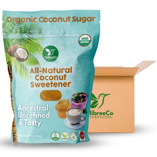 Miniatura 10 de Colibreeco, Azúcar de coco orgánico, 1 libra (paquete de 2): perfecto para endulzar bebidas y recetas Sustituto de azúcar de bajo índice