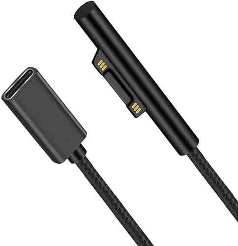 Surface Connect to USB-C Cable de carga PD 15V/3A compatible con Microsoft Surface Pro 3/4/5/6/7, Surface Laptop 3/2/1, Surface Go, Surface