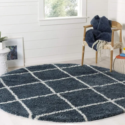 Miniatura 108 de SAFAVIEH - Alfombra de la colección Hudson Shag, diseño de enrejado moderno, no desprende pelusa y fácil de cuidar, 2 pulgadas de grosor, ideal