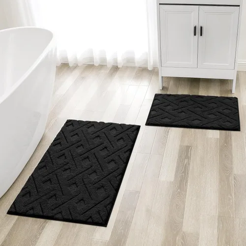 Miniatura 3 de HOMEIDEAS - Juego de alfombras de baño de 2 piezas, antideslizantes, lavables a máquina, de felpa extra suave y absorbente, para baño, tina y ducha