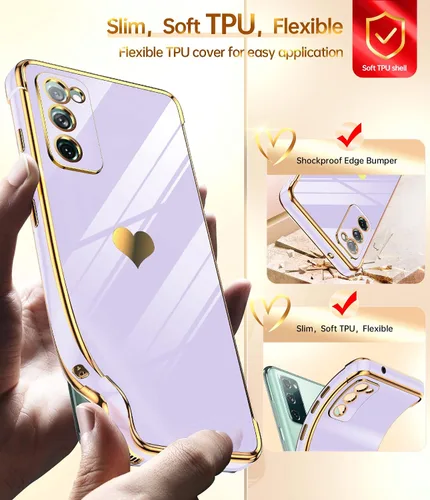 Miniatura 3 de LeYi Funda para S20 Fe Funda para Samsung Galaxy S20 Fe con Protector de Pantalla [2 Piezas] + Protección Completa de Cámara, Chapado de Corazones