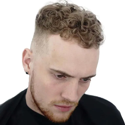Miniatura 15 de Rizado Hombres Toupee - Sistemas de reemplazo de cabello humano para hombres, postizo de 0.787 in, rizado con bucle en V, pelucas de poliuretano