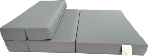 Miniatura 6 de D&D Futon Furniture Colchón plegable portátil, camas de invitados de estudio, colchones de caravana, espuma de alta densidad (gris, 6 x 48 x 80)