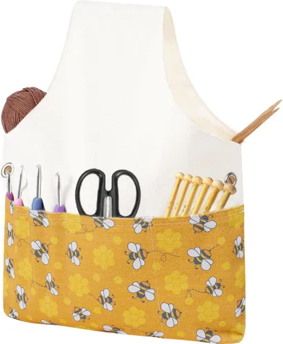 Miniatura 15 de TOGETRUE Bolsa de Hilo, Bolsa Tote de Ganchillo y Tejido, Organizador de Bolsa de Almacenamiento de Hilo Ligera, Bolsas Tote de Hilo para Ganchillo