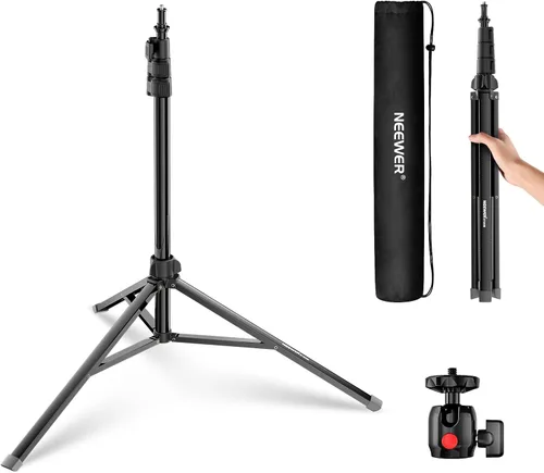 Miniatura 10 de Neewer Soporte de luz resistente, trípode de fotografía ajustable de metal de 13 pies/13.1 ft, soporte C con cojín de resorte, tornillo de 1/4
