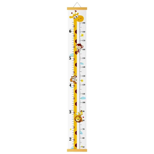 Miniatura 9 de Tabla de crecimiento para niños, tabla de altura para niños, niñas, bebés, lienzo y madera, tabla de altura de crecimiento extraíble, decoración