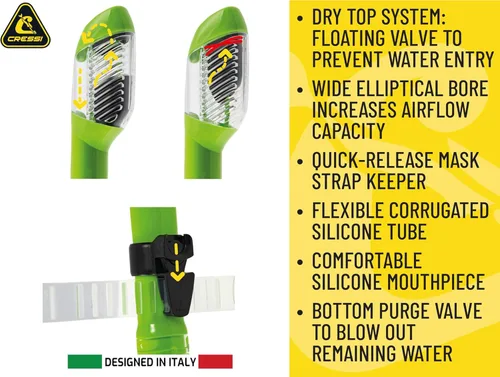 Miniatura 7 de Cressi Scuba Diving Snorkeling Kit - Freediving Mask & Dry Snorkel - F1 & Supernova Dry: Designed in Italy