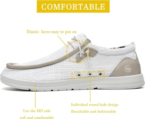 Miniatura 2 de ZF ZEFUHER Zapatos casuales para hombre, con soporte de arco ortopédico, zapatos náuticos ligeros y cómodos con cordones, mocasines de ancho ancho