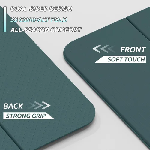 Miniatura 3 de ILILI Esterilla de yoga plegable de 71 x 24 x 0.3 pulgadas, tapete antideslizante de TPE para el hogar, impermeable y ligero (2 libras) para Verde