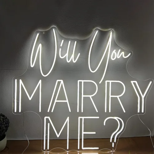 Miniatura 4 de Letrero de neón con texto en inglés «Will You Marry Me» para decoración de pared, letreros LED, 30 pulgadas de Mr & Mrs para decoración de pared