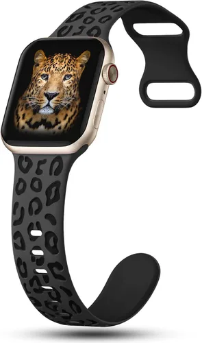Miniatura 2 de CreateGreat Correas de leopardo grabadas compatibles con Apple Watch Band de 1.575 in 1.614 in 1.496 in 1.654 in 1.732 in 1.772 in 1.811 in 1.929 in