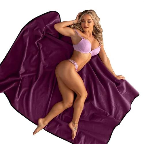 Liberator Tocado – Manta sensual original para parejas – Suave e impermeable lavable a máquina manta para amantes – Tamaño regular – Berenjena