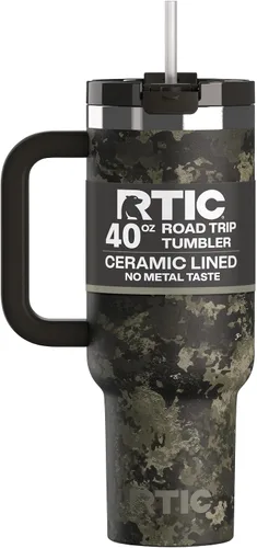 Miniatura 55 de RTIC Vaso Tumbler de Viaje por Carretera de 30 oz con Doble Pared Revestido de Cerámica Aislado Taza Portátil de Café de Viaje de Acero Inoxidable