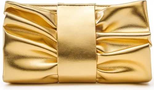 Elegante bolso de mano con lazo para mujer, suave y plisado, bolsa de noche de poliuretano con cadena desmontable para fiesta de graduación, boda