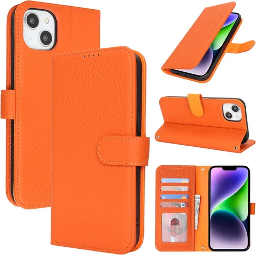 Miniatura 142 de Zouzt Funda para iPhone 11 de 6.1 pulgadas de piel auténtica con 4 ranuras para tarjetas, tarjetero con bloqueo RFID, tapa magnética, función atril