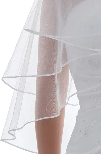 Miniatura 3 de SAMKY 2T 2 Tier 18" Ribbon Edge Bridal Wedding Veil