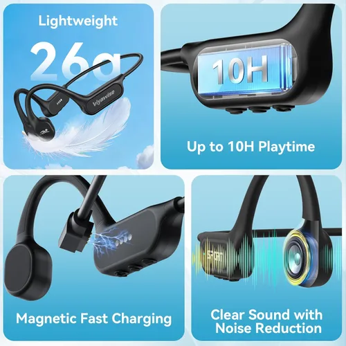 Miniatura 5 de B11 Auriculares de conducción ósea, IP68 impermeables para natación, 32 GB y Bluetooth 6.0 inalámbricos submarinos abiertos auriculares