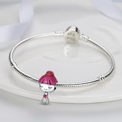 Miniatura 7 de MICOO LONGLUCK Couple Double Charm fits Charms Bracelet 925 Sterling Silver Cubic Zirconias Bead Charm for Women Bracelet&Necklace